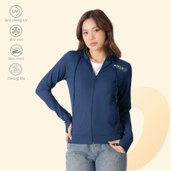 Áo khoác có nón nữ chống nắng, chống UV chất silk kim cương 611p 1345