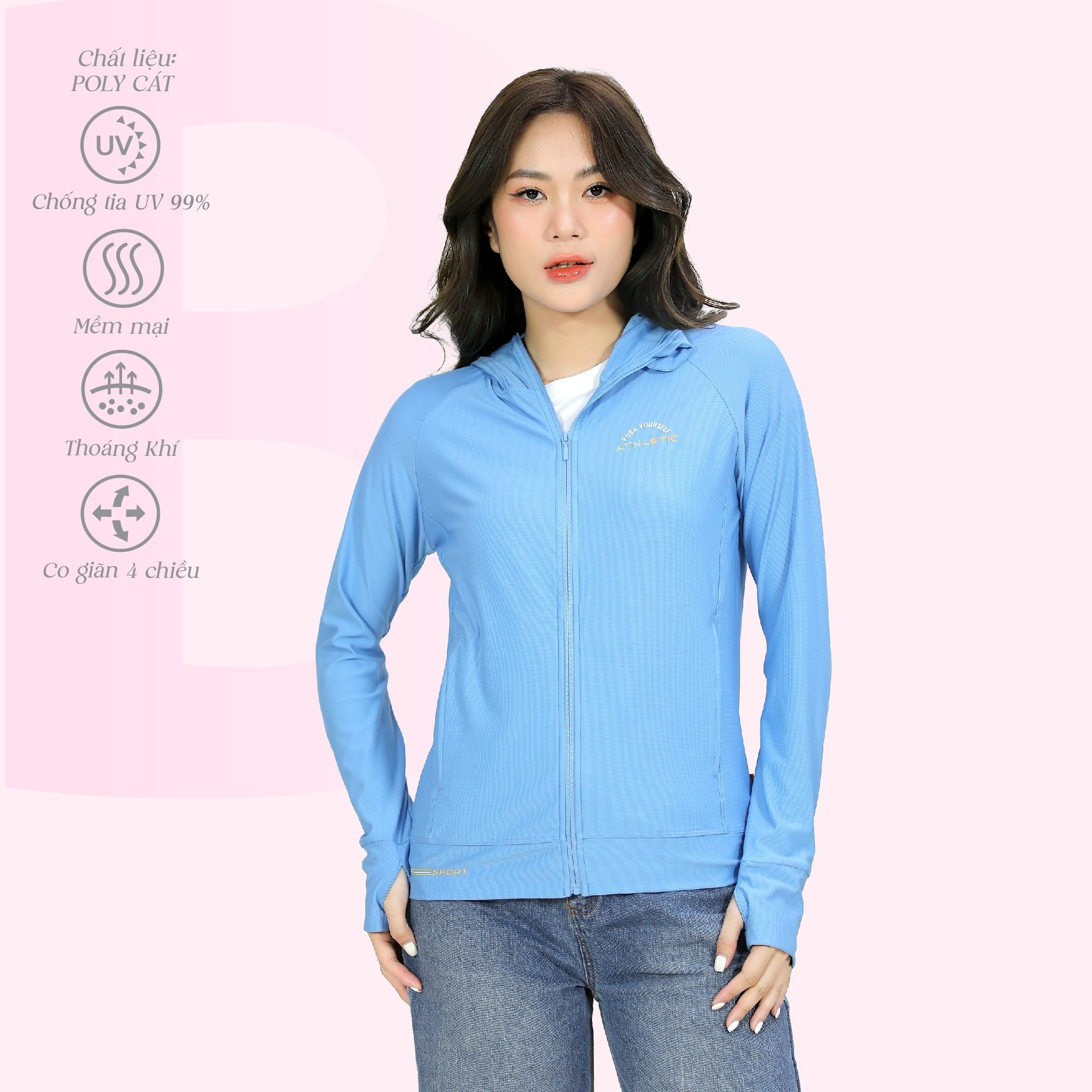 Áo khoác nữ chống nắng, chống UV chất poly cát 311p 1333