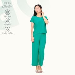 Set đồ bộ nữ kiểu quần dài tay ngắn chất thun lạnh siêu bền 013p 6100