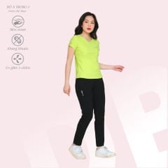 Set đồ bộ nữ kiểu thể thao tập gym, yoga kiểu quần dài tay ngắn chất silk lạnh 373p 3411