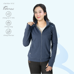 Áo khoác không nón nữ chống nắng, chống UV chất vảy cá cotton siêu mát 431p 1328