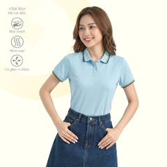 Áo thun nữ tay ngắn cổ polo form suông chất Poly co dãn 4 chiều 310p 0378