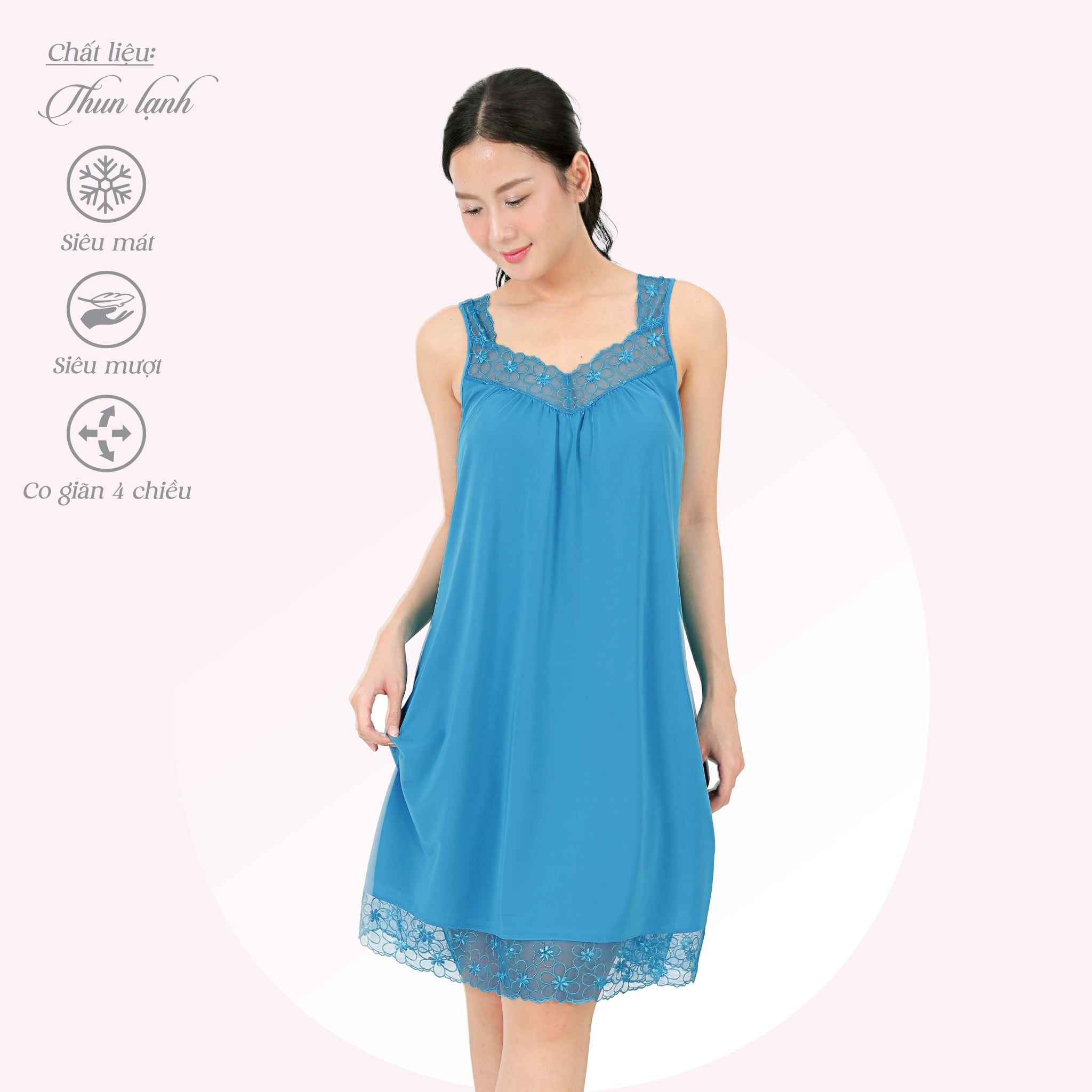 Áo ngủ, Váy ngủ bản chất thun lạnh siêu bền 012p 8029