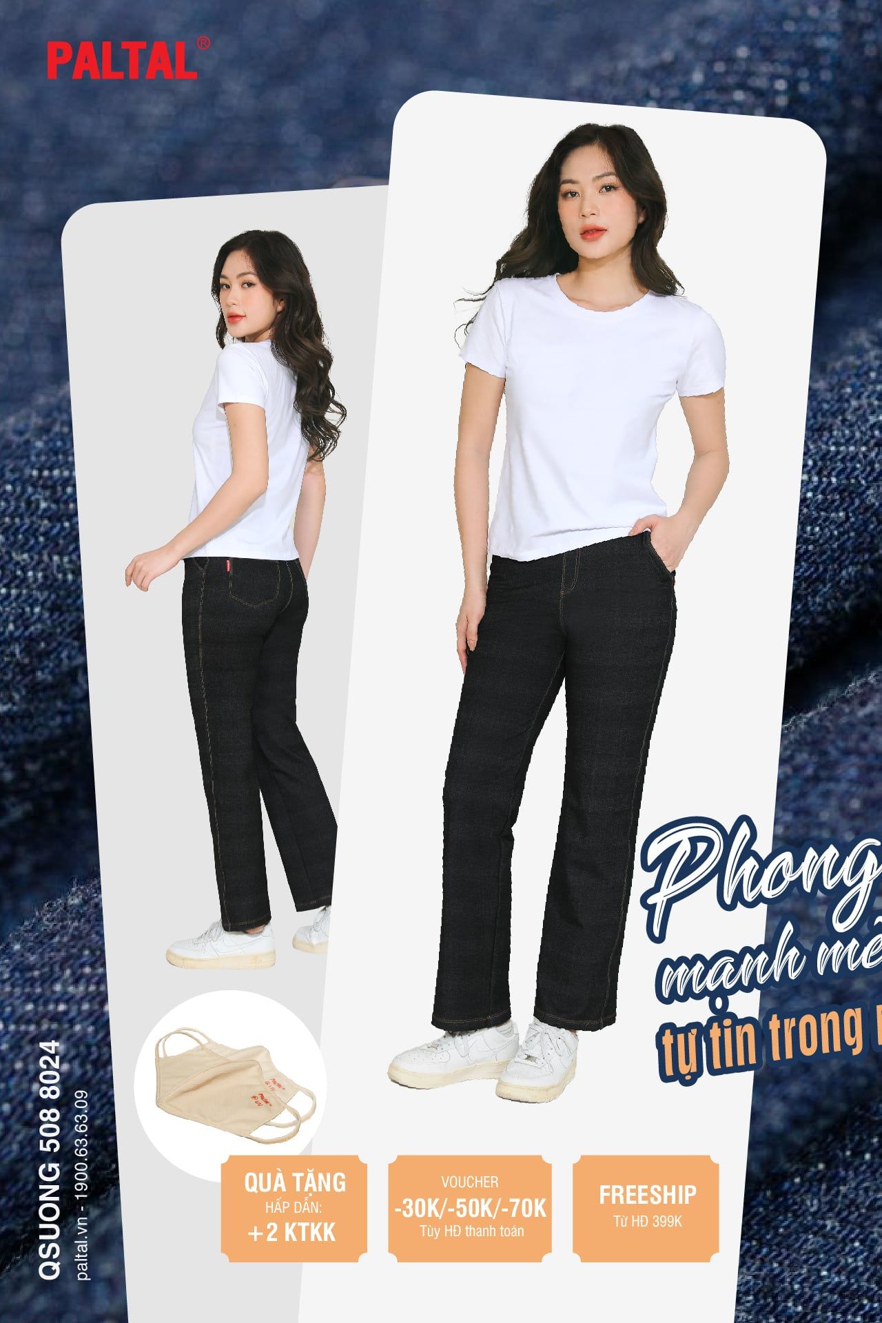 Quần dài ống suông chất jean Thun 508p 8024