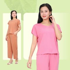 Set đồ bộ nữ kiểu quần dài tay ngắn chất thun lạnh siêu bền 013p 6100