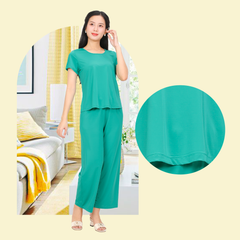 Set đồ bộ nữ kiểu quần dài tay ngắn chất thun lạnh siêu bền 013p 6101
