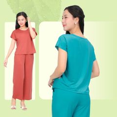 Set đồ bộ nữ kiểu quần dài tay ngắn chất thun lạnh siêu bền 013p 6100
