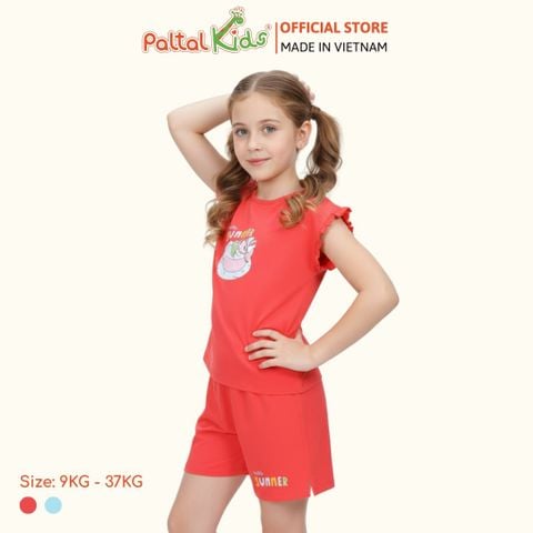 BST Mùa Hạ - Bộ Đùi Tay Ngắn Cotton Mỹ Bé Gái Cao Cấp - 025 5155