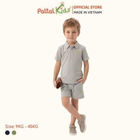 Set Áo Cổ Polo Hình In Cá Sấu Mix Quần Đùi Form Rộng Bé Trai Cao Cấp - 025 2176