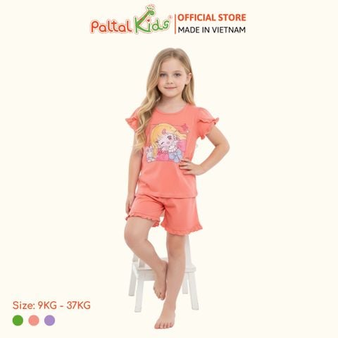 BST Mùa Xuân - Bộ Đùi Tay Ngắn Cotton Mỹ Bé Gái Cao Cấp - 025 2153
