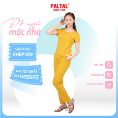 Set đồ bộ nữ kiểu quần dài tay ngắn cotton cvc mát 193p 3319