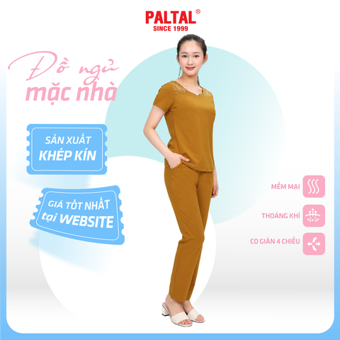 Set đồ bộ nữ kiểu quần dài tay ngắn cotton cvc mát 193p 3345