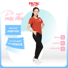 Set đồ bộ nữ kiểu quần dài tay ngắn chất nhung lạnh 153p 6004