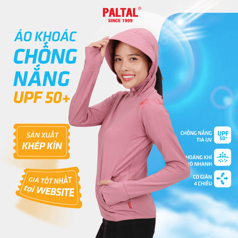 Áo khoác nữ chống nắng, chống UV có nón chất poly thái 311p 1301