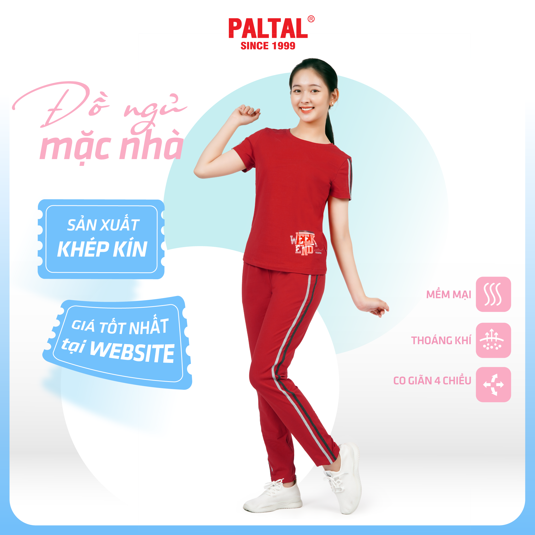 Set đồ bộ nữ kiểu quần dài tay ngắn chất cotton siêu mát 023p 3307