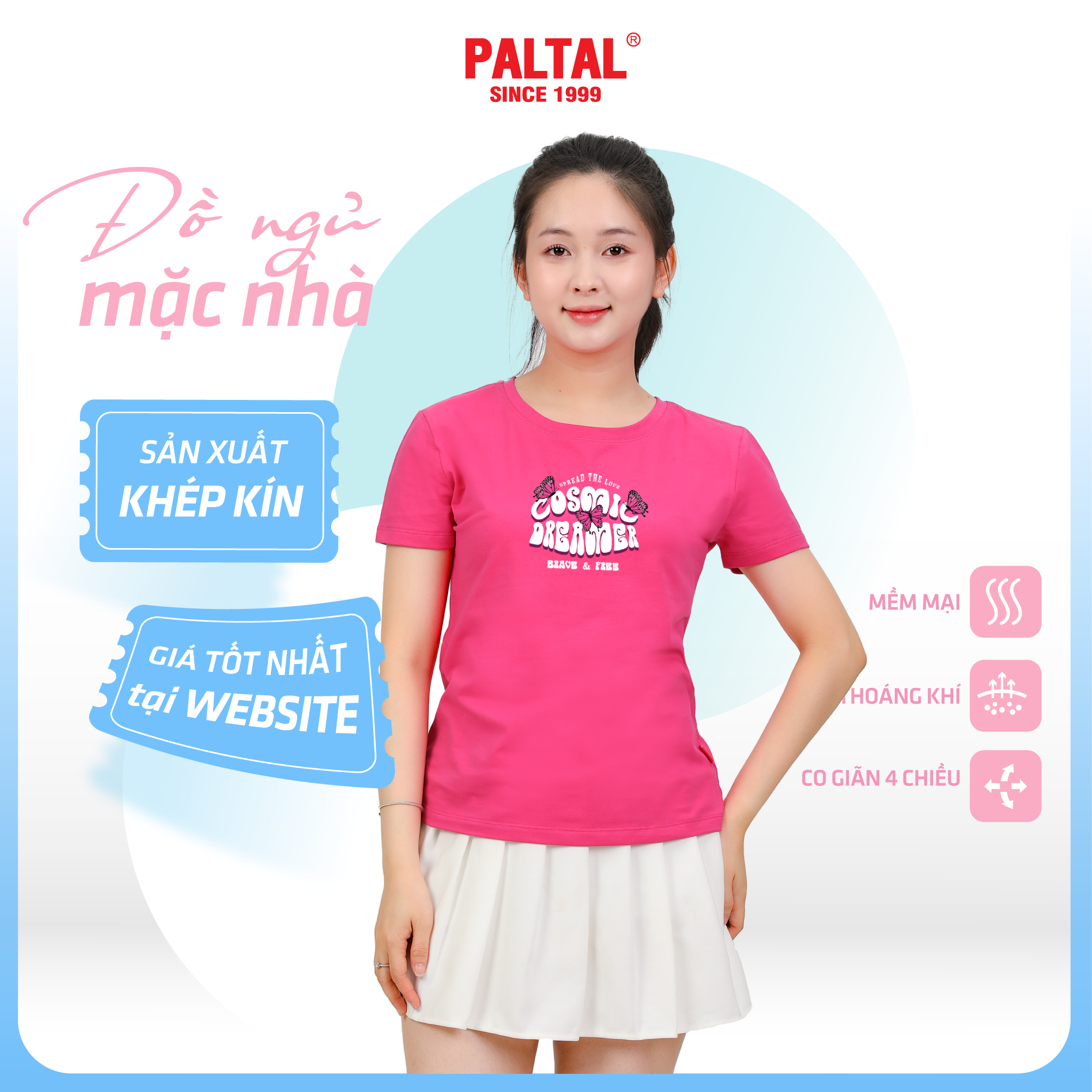 Áo thun nữ tay ngắn Cổ Tròn Form Suông chất cotton siêu mát 020p 0317