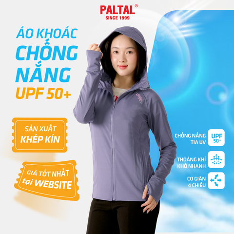 Áo khoác nữ chống nắng, chống UV có nón chất poly thái 311p 1132