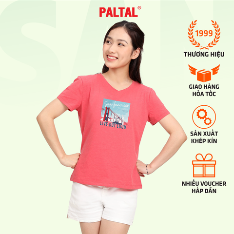 Áo thun nữ form suông cổ tim chất cotton siêu mát 190p 0326