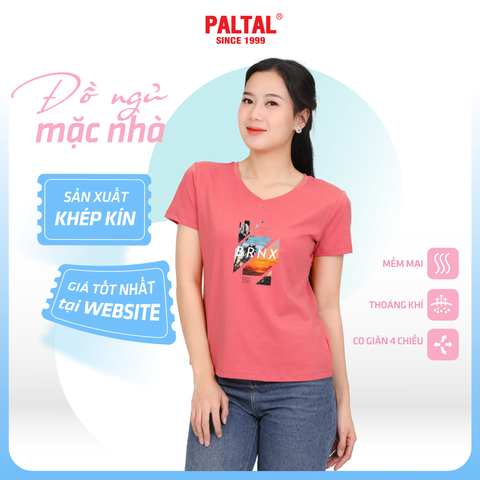 Áo thun nữ tay ngắn Form Suông Cổ Tim chất cotton siêu mát 190p 0323