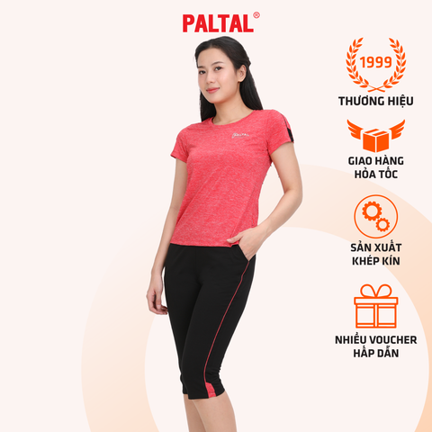 Bộ nữ thể thao tập gym, yoga kiểu quần lửng tay ngắn 3 trong 1 chất melan lưới 344p 4303