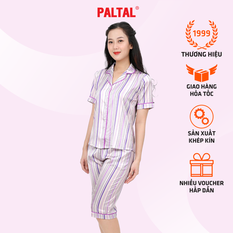 Set đồ bộ nữ kiểu quần lửng tay ngắn chất lụa nhung 264p 4296