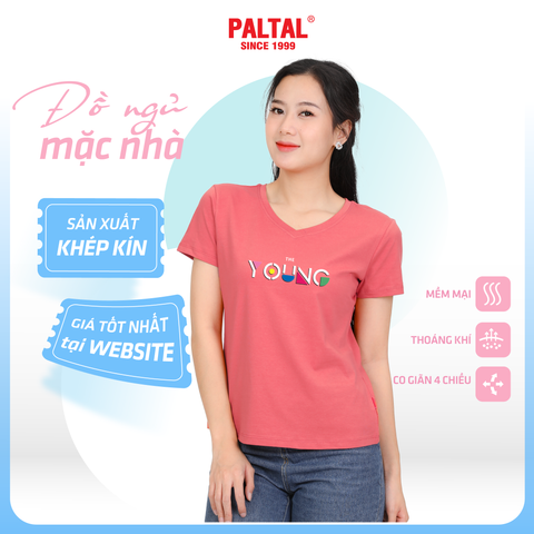 Áo thun nữ tay ngắn Form Suông Cổ Tim chất cotton siêu mát 190p 0322