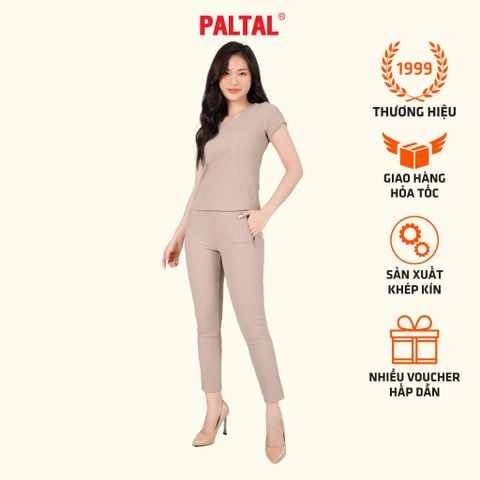 Set đồ bộ nữ kiểu quần dài tay ngắn Cổ Tim chất rib Gân 553p 3404