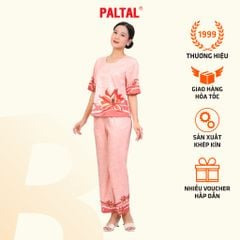 Set đồ bộ nữ kiểu quần dài tay ngắn chất lụa nhung 263p 6057