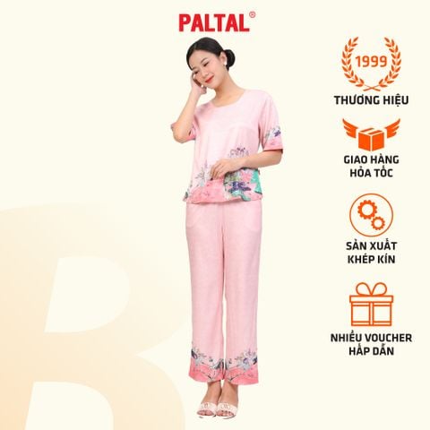 Set đồ bộ nữ kiểu quần dài tay ngắn chất lụa nhung 263p 6058