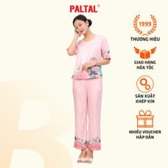 Set đồ bộ nữ kiểu quần dài tay ngắn chất lụa nhung 263p 6058