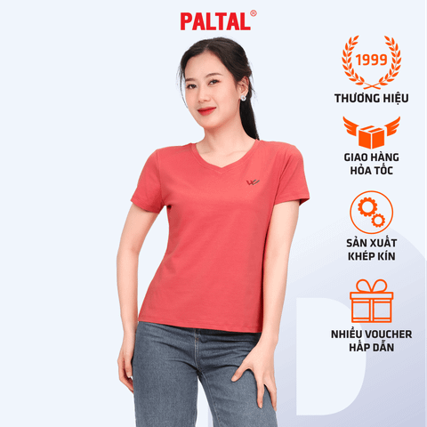 Áo thun nữ form suông cổ tim tay ngắn chất cotton siêu mát 190p 0357