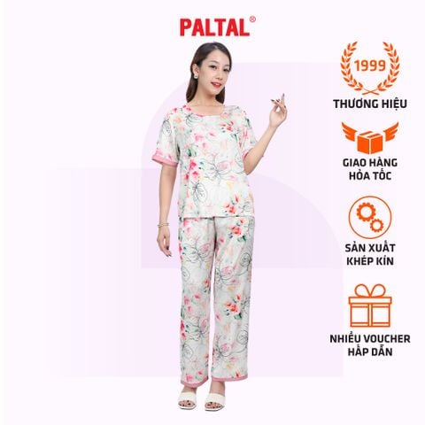 Set đồ bộ nữ kiểu quần dài tay ngắn chất lụa nhung 263p 3363