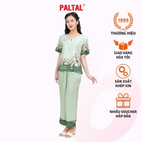 Set đồ bộ nữ kiểu quần dài tay ngắn chất lụa nhung 263p 6012