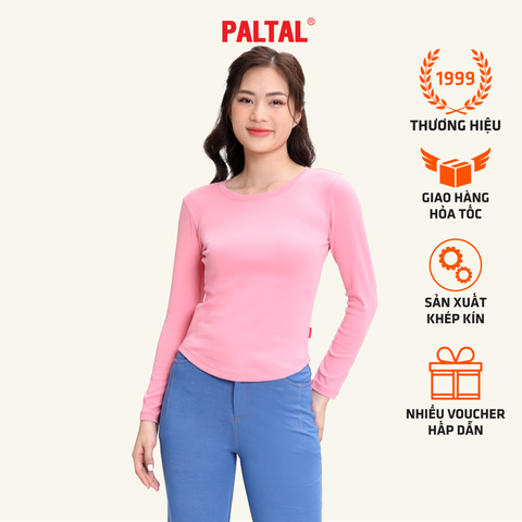 Áo thun nữ tay dài form suông cổ tròn chất rib chất cotton siêu mát 220p 0272