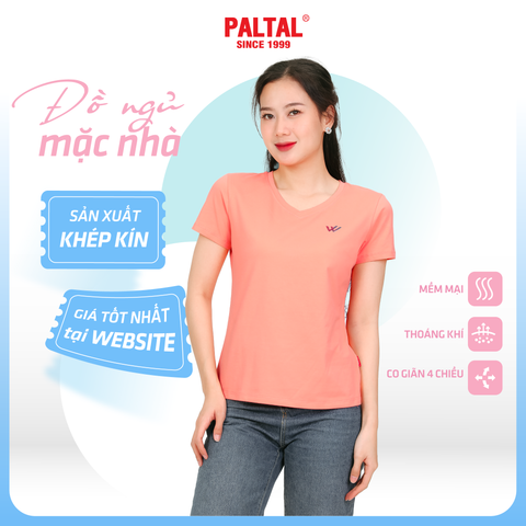 Áo thun nữ form suông cổ tim tay ngắn chất cotton siêu mát 190p 0357