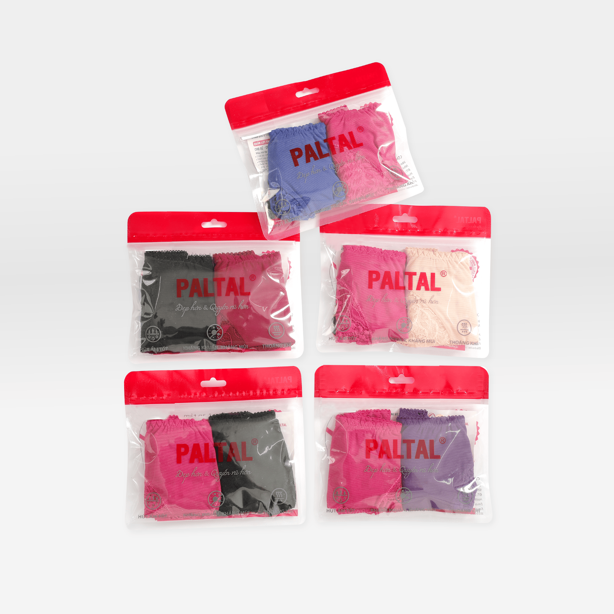 Combo 02 quần lót nữ chất voal lưới 077p 7419