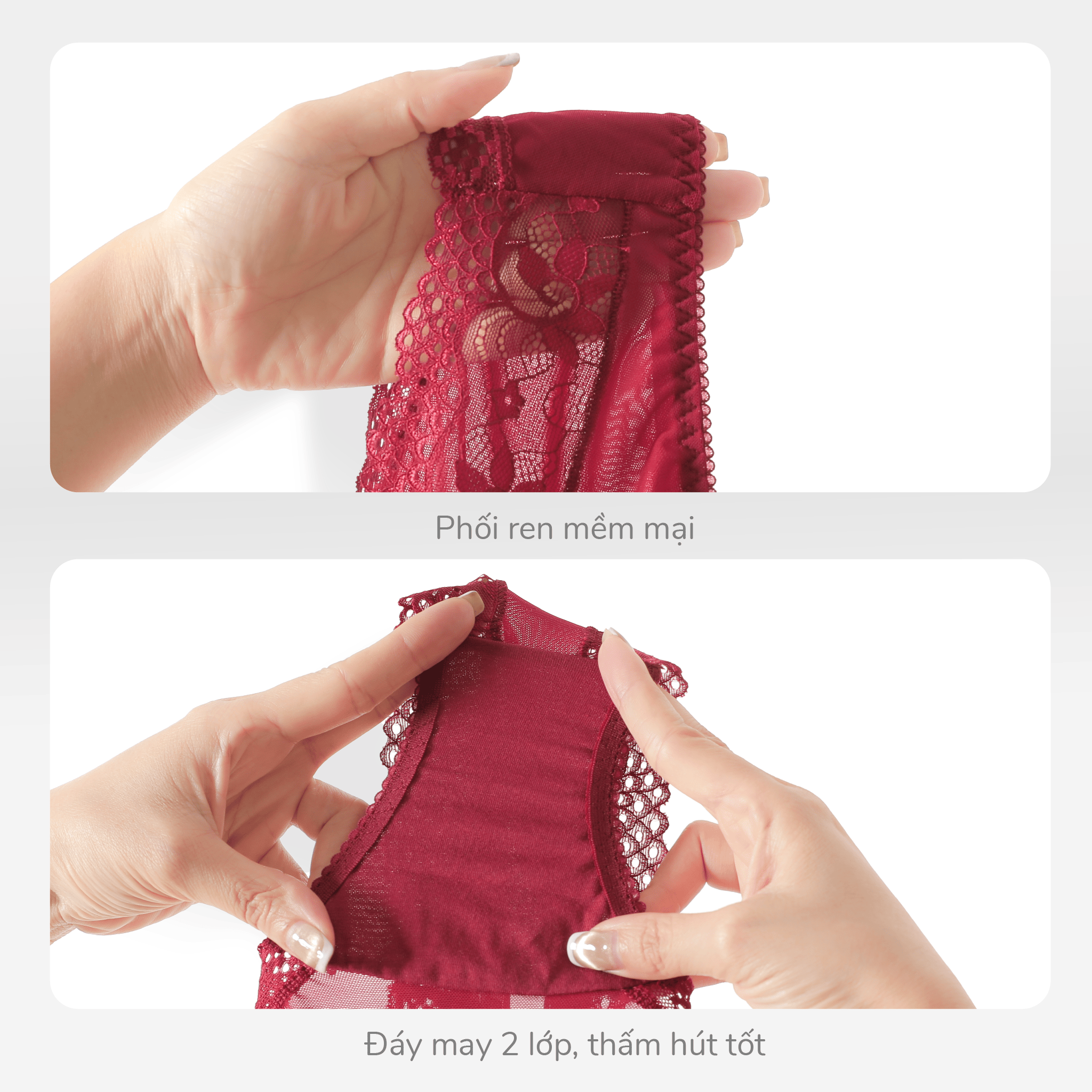 Combo 02 quần lót nữ chất voal lưới 077p 7419