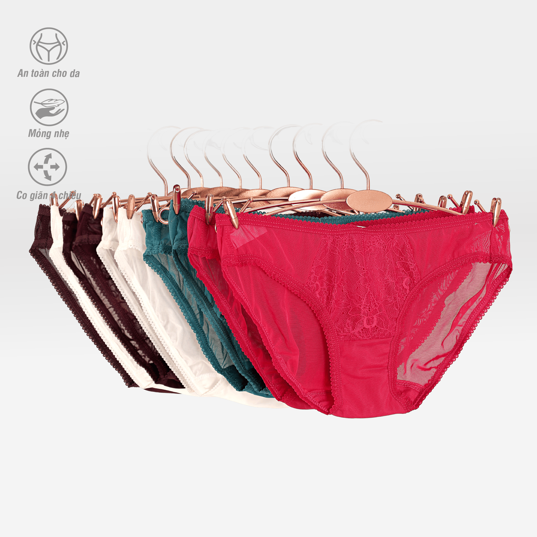 Combo 02-06-10 quần lót nữ voal lưới 077p 7495