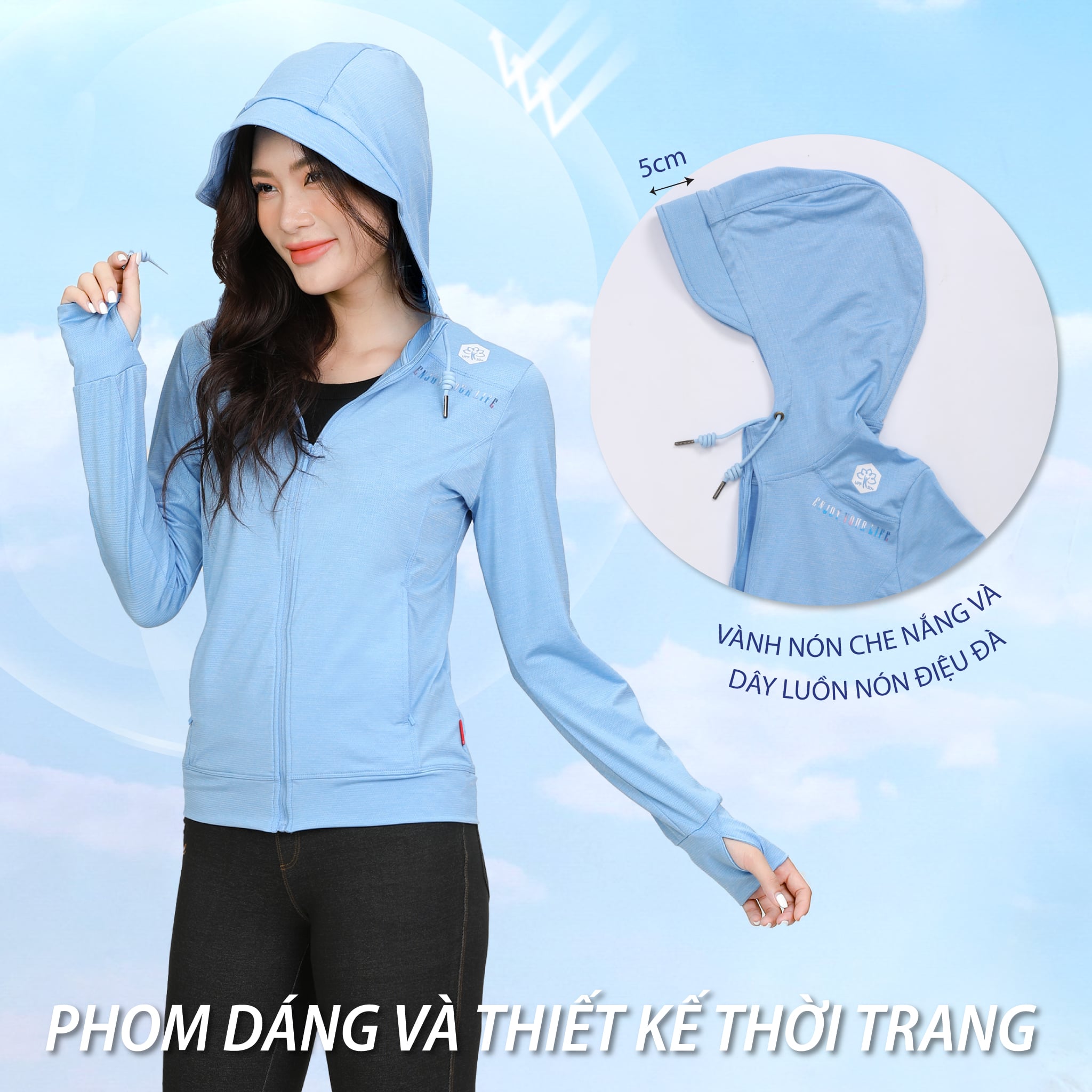 Áo khoác nữ chống nắng, chống UV chất melan lưới 341p 1307