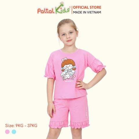 BST Mùa Thu - Bộ Đùi Tay Lỡ Cotton Mỹ Bé Gái Cao Cấp - 025 5197