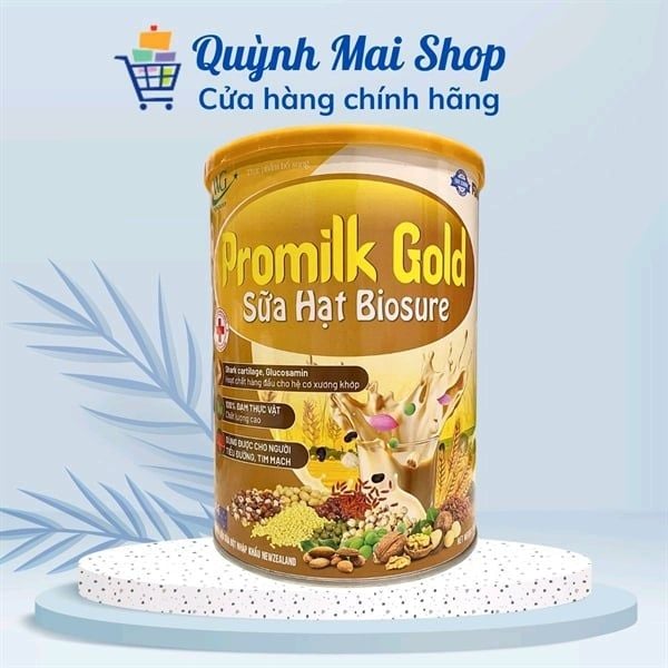  Sữa hạt Promilk Gold Biosure giúp tăng cường sức khoẻ, bổ sung canxi giúp giảm nguy cơ loãng xương - Hộp 900g 