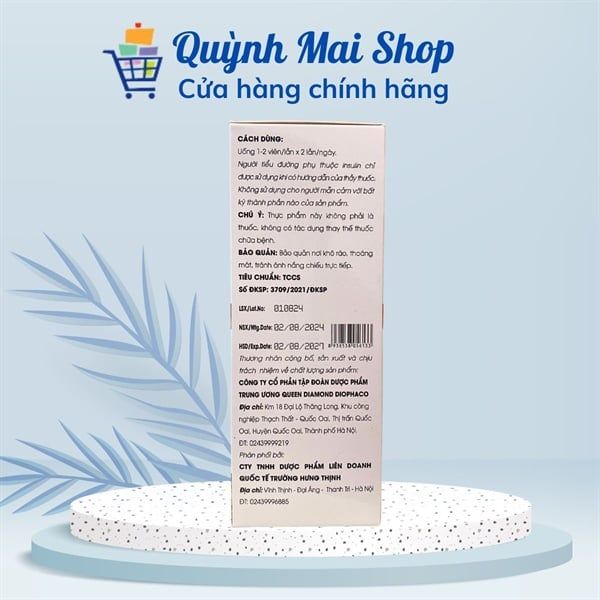  Viên uống Bách đường khang Diacarebest dây thìa canh, giảo cổ lam, mướp đắng hỗ trợ chuyển hóa chất béo, làm giảm đường huyết, giúp giảm nguy cơ biến chứng do tiểu đường - Hộp 60 viên 