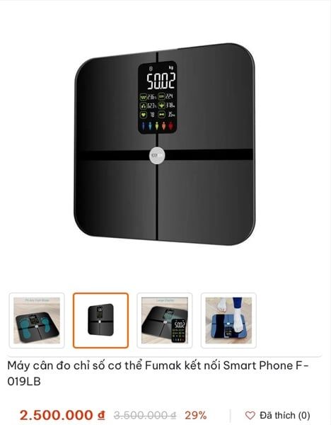  Máy cân đo chỉ số cơ thể Fumak kết nối Smart Phone F-019LB 