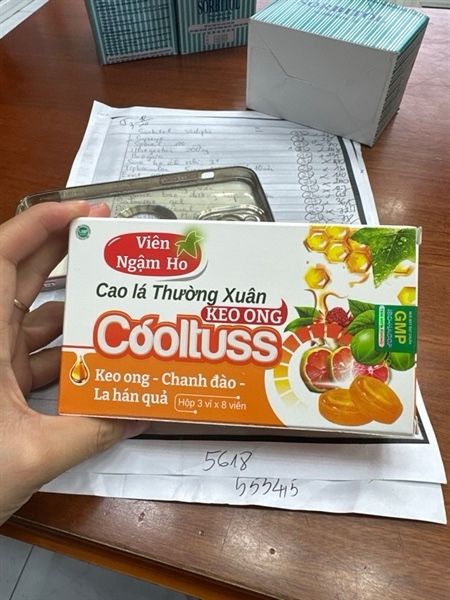 Viên ngậm ho cao lá Thường Xuân cooltus keo ong hộp 3 vỉ x 8 viên 