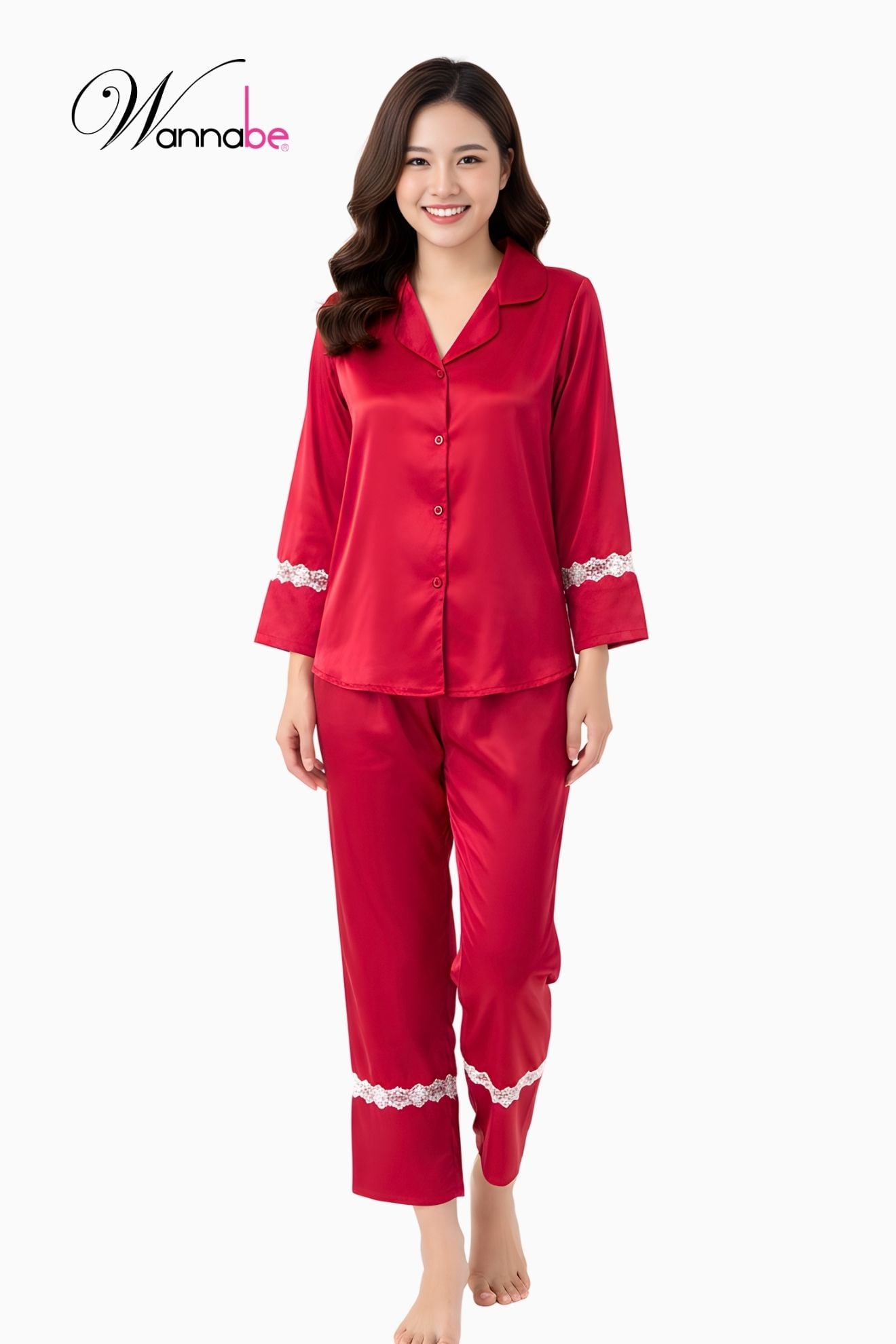 do bo mac nha pijama nu wannabe bds12 do bo quan dai tay dai phoi ren nho o lai sang trong