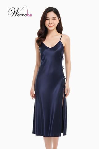 Đầm ngủ phi lụa Wannabe DNS13 đầm dài xẻ tà quý phái sang trọng