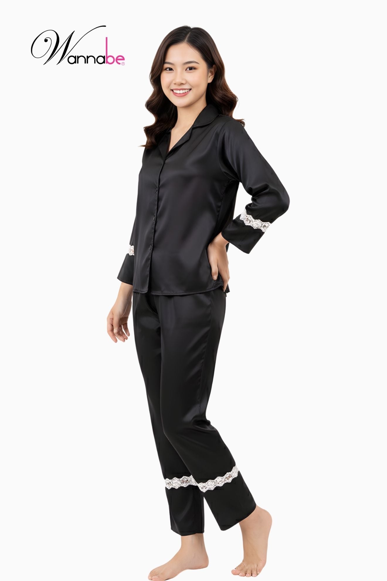 do bo mac nha pijama nu wannabe bds12 do bo quan dai tay dai phoi ren nho o lai sang trong