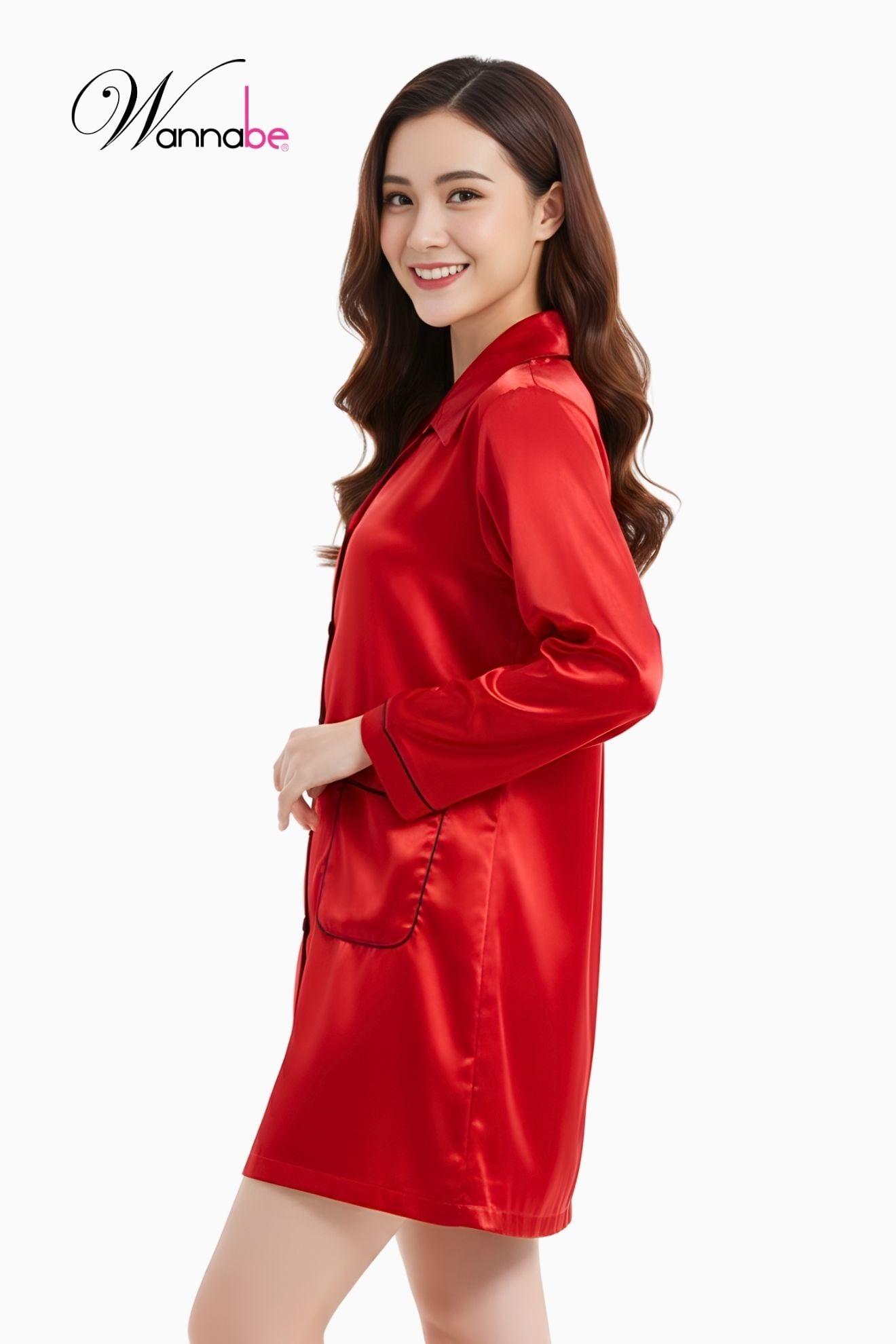 dam ngu so mi lua cao cap wannabe dns44 vay ngu kieu dang pijama rong rai thoai mai tay dai vien gan noi co tui tien loi