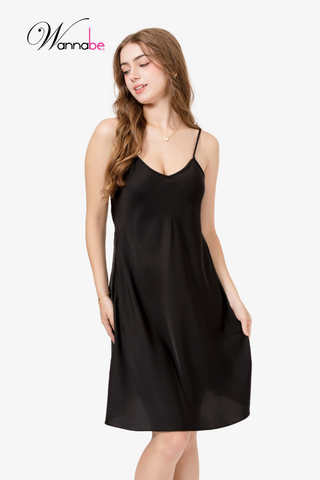 Đầm ngủ lụa WANNABE DN612 váy ngủ tối giản, 2 dây êm dịu thỏai mái, trẻ trung chăm sóc làn da, nâng niu giấc ngủ của bạn