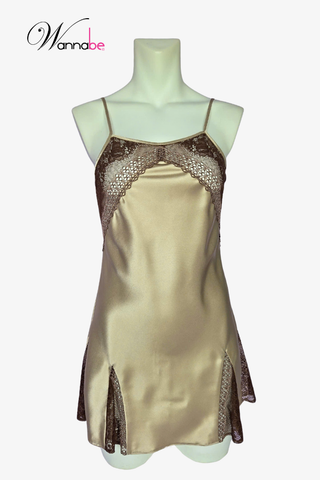 Đầm ngủ WANNABE DNS21 váy ngủ phối ren cúp ngực lưng lai tạo độ trong suốt quyến rũ gợi cảm cho người mặc